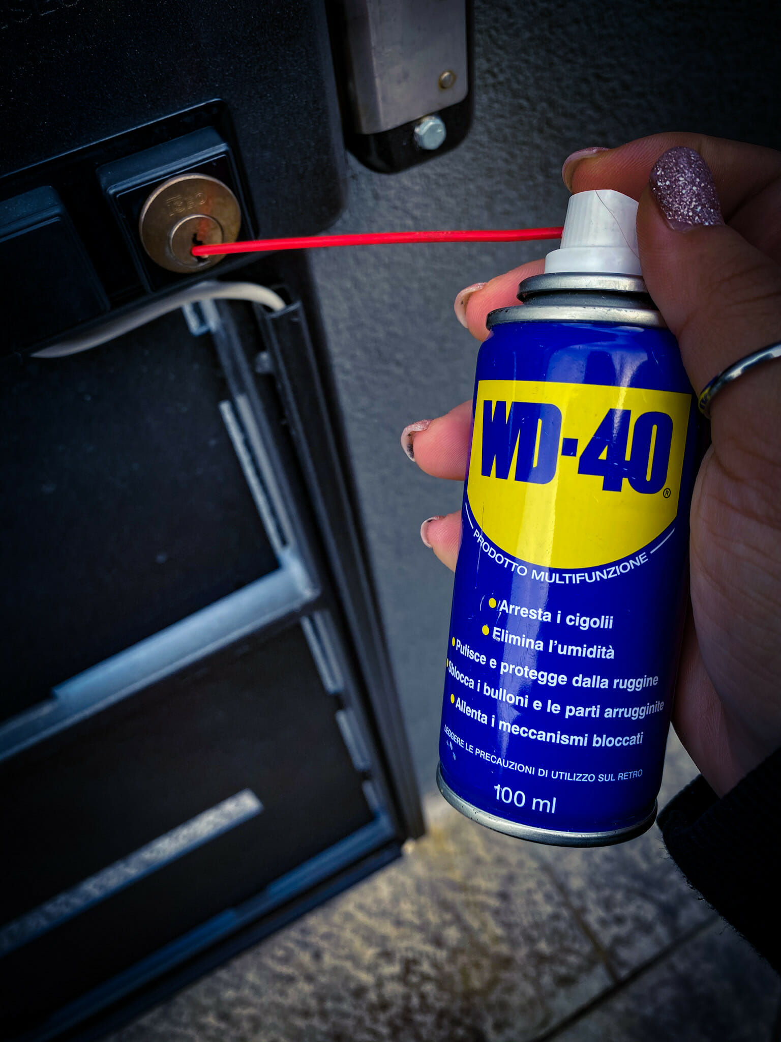 Facciamo entrare le chiavi nella serratura del camcellinoFlora WD40 Italia Facciamo entrare le chiavi nella serratura del camcellinoFlora WD40 Italia